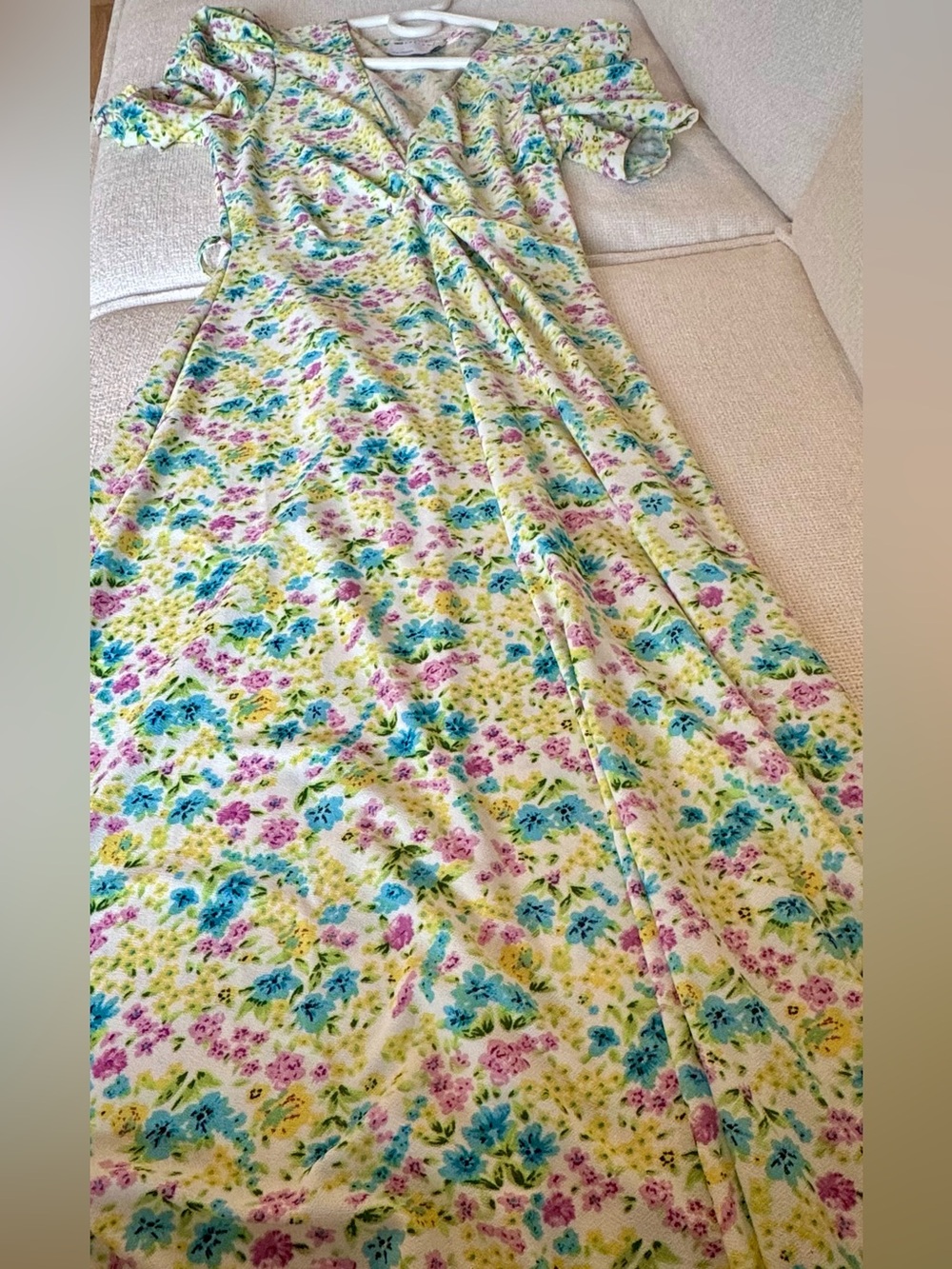 COS Floral Midi Dress in Yellow, Blue, Pink